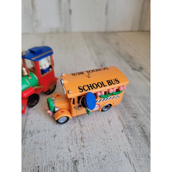 Vintage bus train mouse conductor driver set ornament Xmas unique - Picture 2 of 6